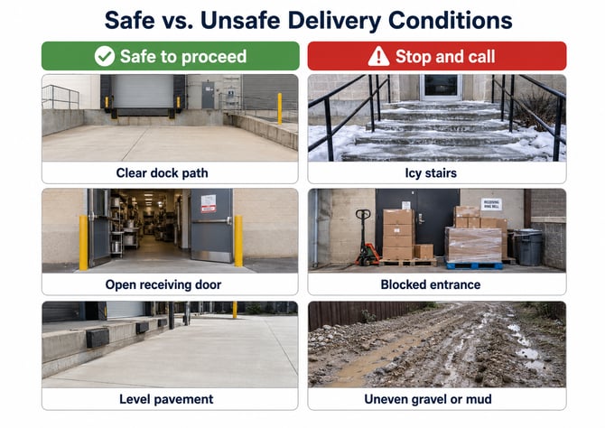 safe vs unsafe delivery conditions